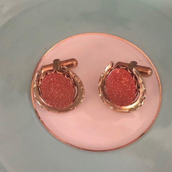 Vintage Sunstone Horseshoe Cufflinks - Picture 4 of 9